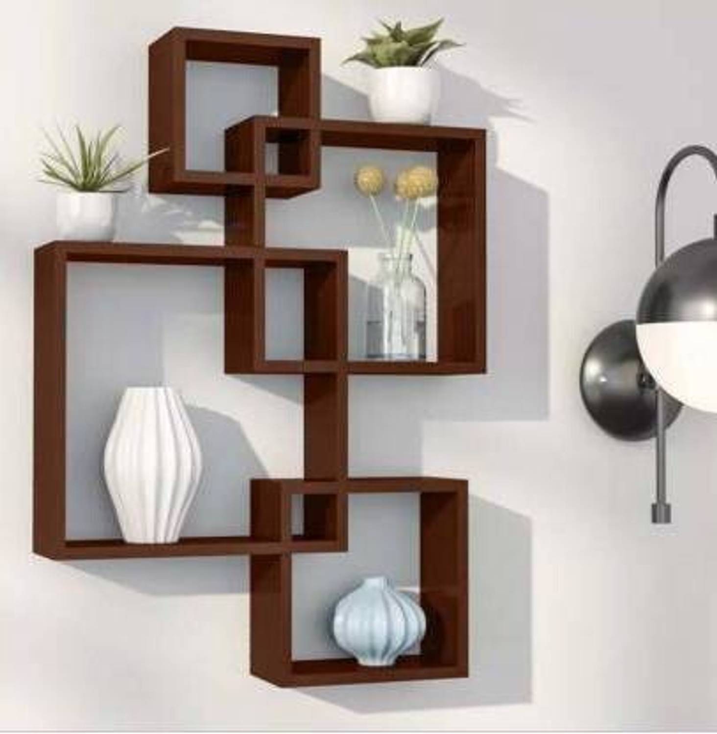 Umar Enterprises Wall shelf Intersecting shelves set of 4 Shelves