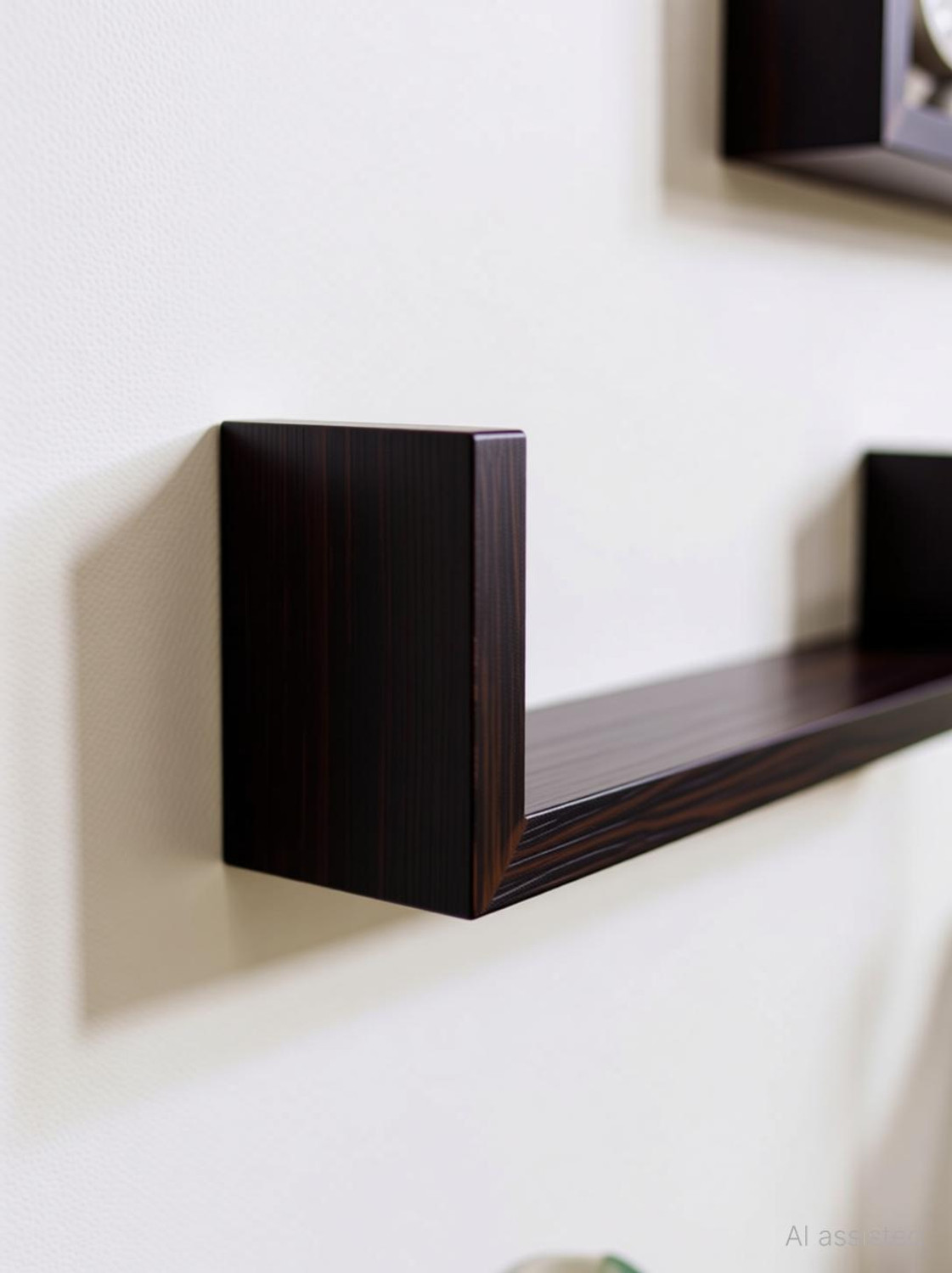 Image of Stylish Art Maker U Rack Floating Wall Shelf (Set Of 3) MDF (Medium Density Fiber), Wooden Wall Shelf (Number of Shelves - 3, Black)