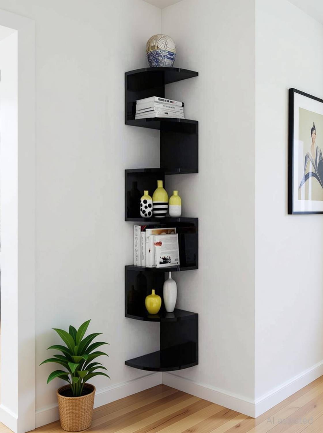 kassar enterpises 7 tair decoretive for wall decoretion MDF (Medium Density Fiber) Wall Shelf