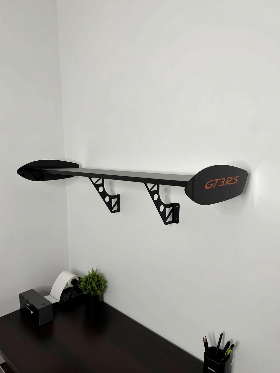 Image of bestfocraft GT3 RS Spoiler Shelf - Wall Mounted Car Spoiler Shelf for Home, Office, Garage Wooden Wall Shelf