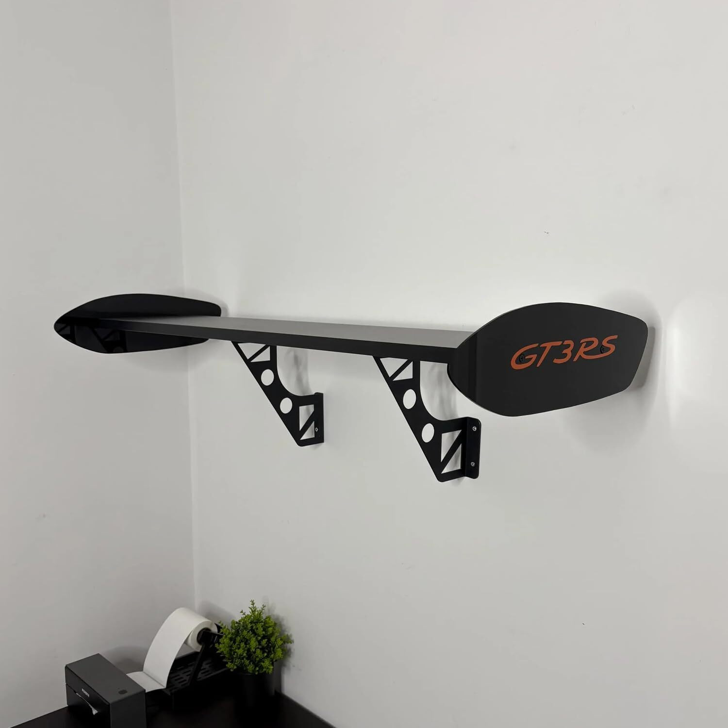 Image of bestfocraft GT3 RS Spoiler Shelf - Wall Mounted Car Spoiler Shelf for Home, Office, Garage Wooden Wall Shelf