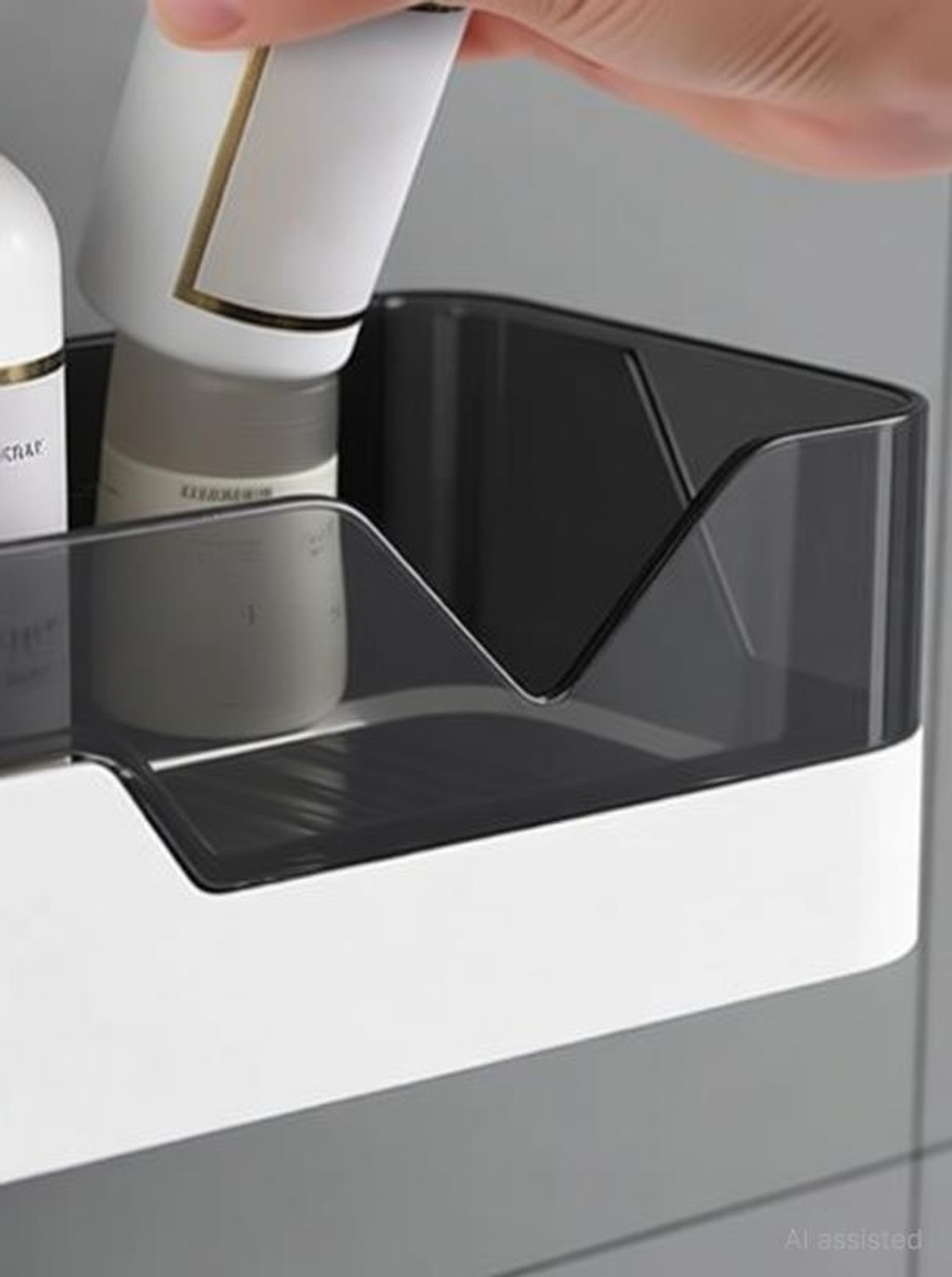 Image of iSTAR Self Adhesive Kitchen and Bathroom Wall Organizer Plastic Wall Shelf