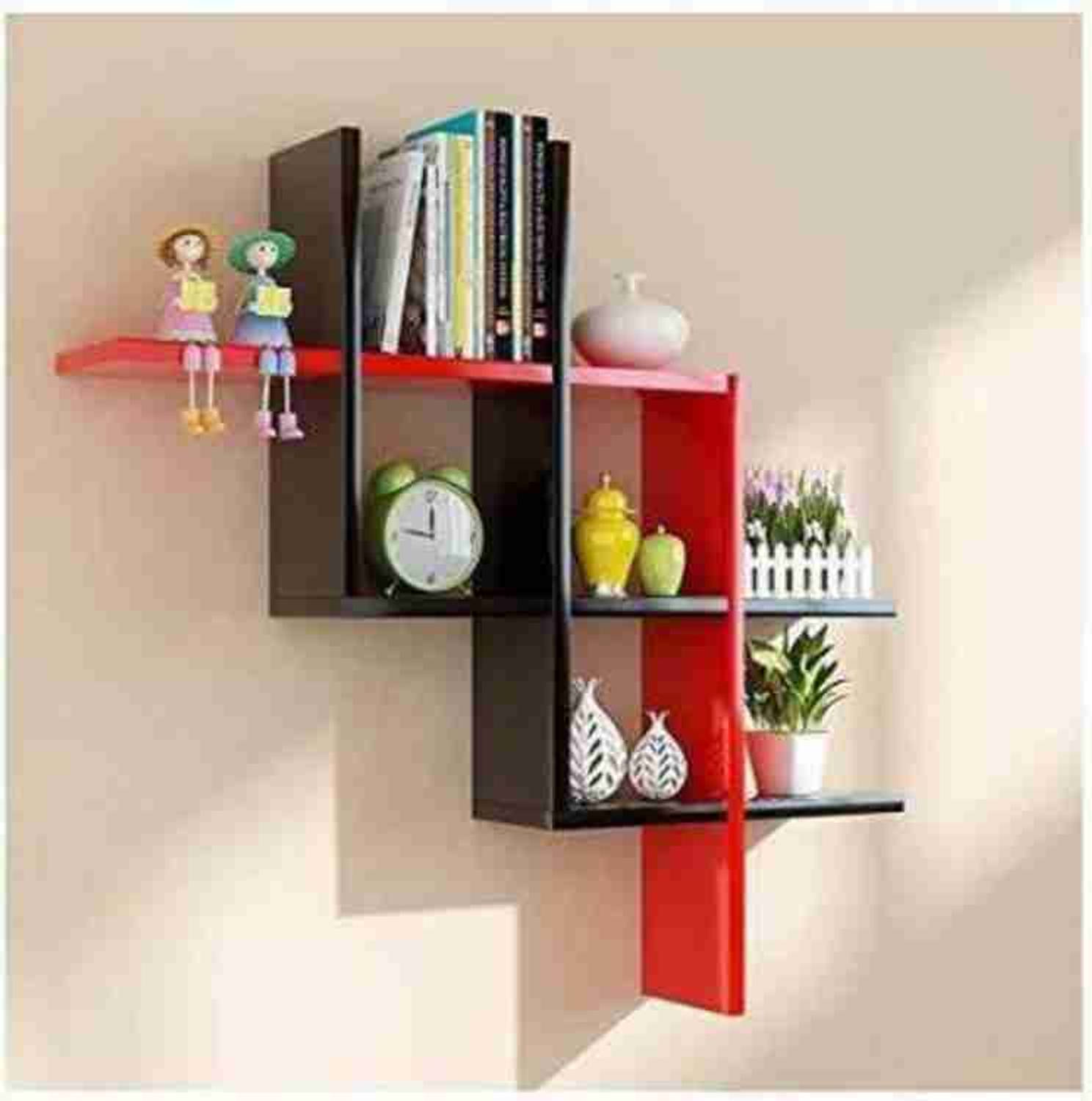 Onlinecraft New plus Wooden Wall Shelf (Number of Shelves - 3)