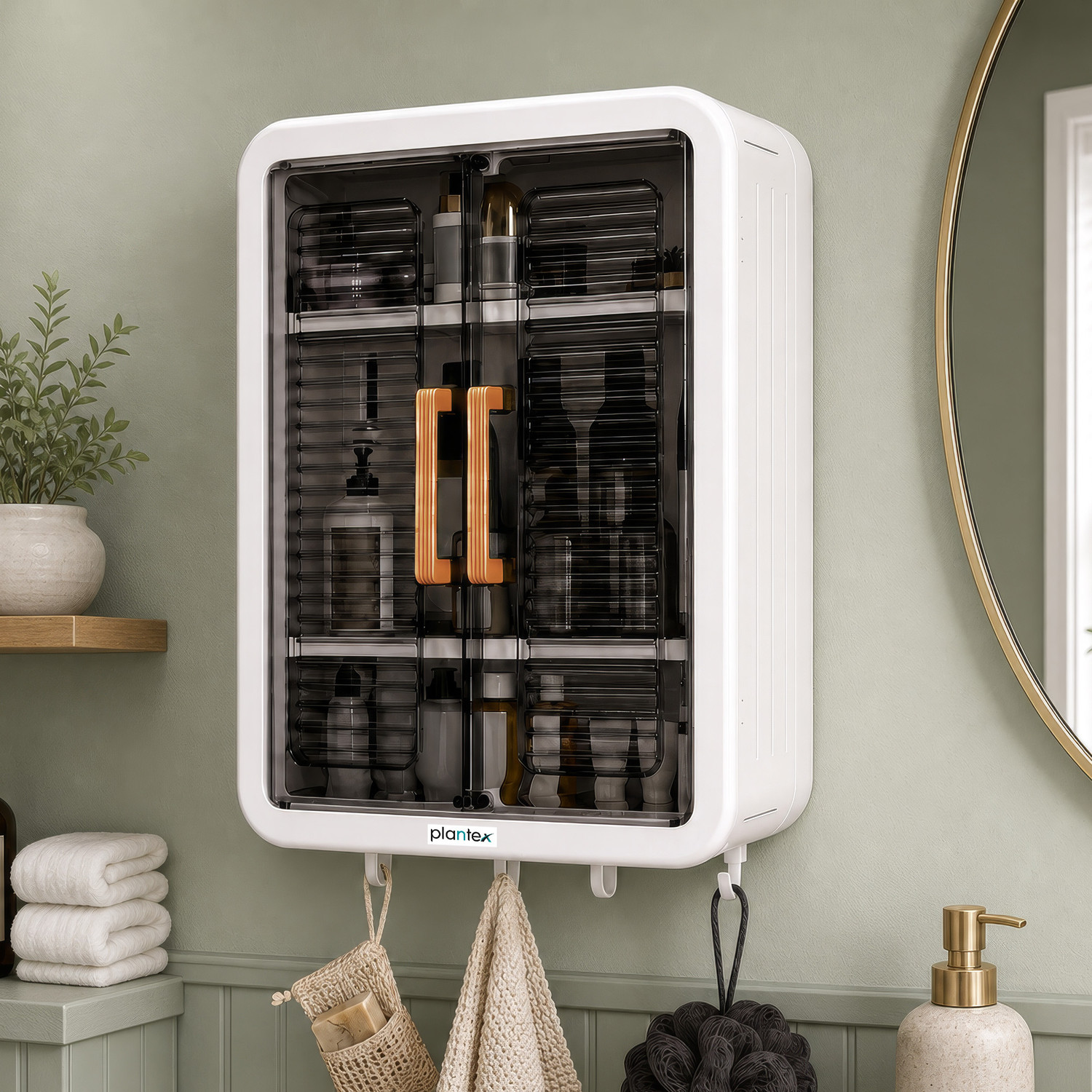 Plantex Bathroom Storage Cabinet/Organizer for Skincare/Multipurpose Storage Cabinet Plastic Wall Shelf