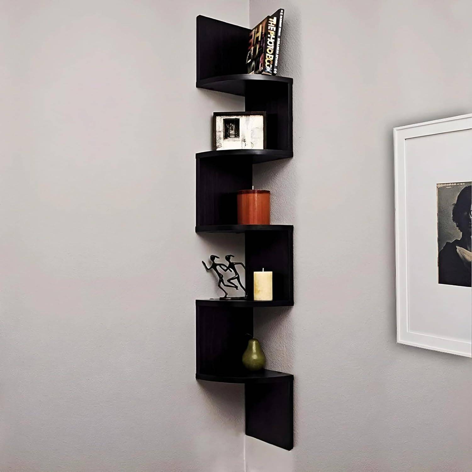 CraftOnline Wooden Zigzag Corner Wall Shelf 100% Good Quality for