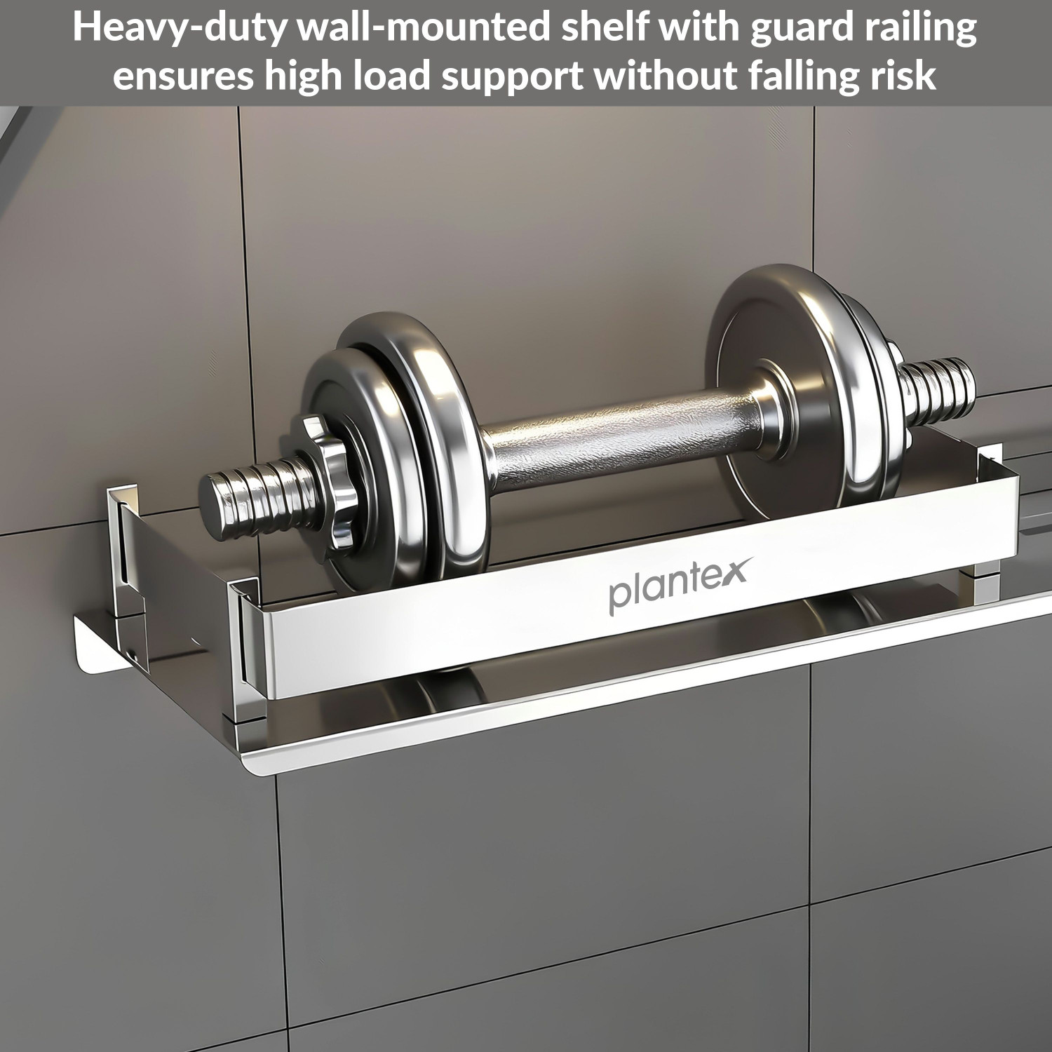 Image of Plantex Stainless Steel 2 in 1 Multipurpose Bathroom Shelf /Rack /Soap Dish /Bathroom Accessories (15 x 5 Inches - Pack of 2) Stainless Steel Wall Shelf