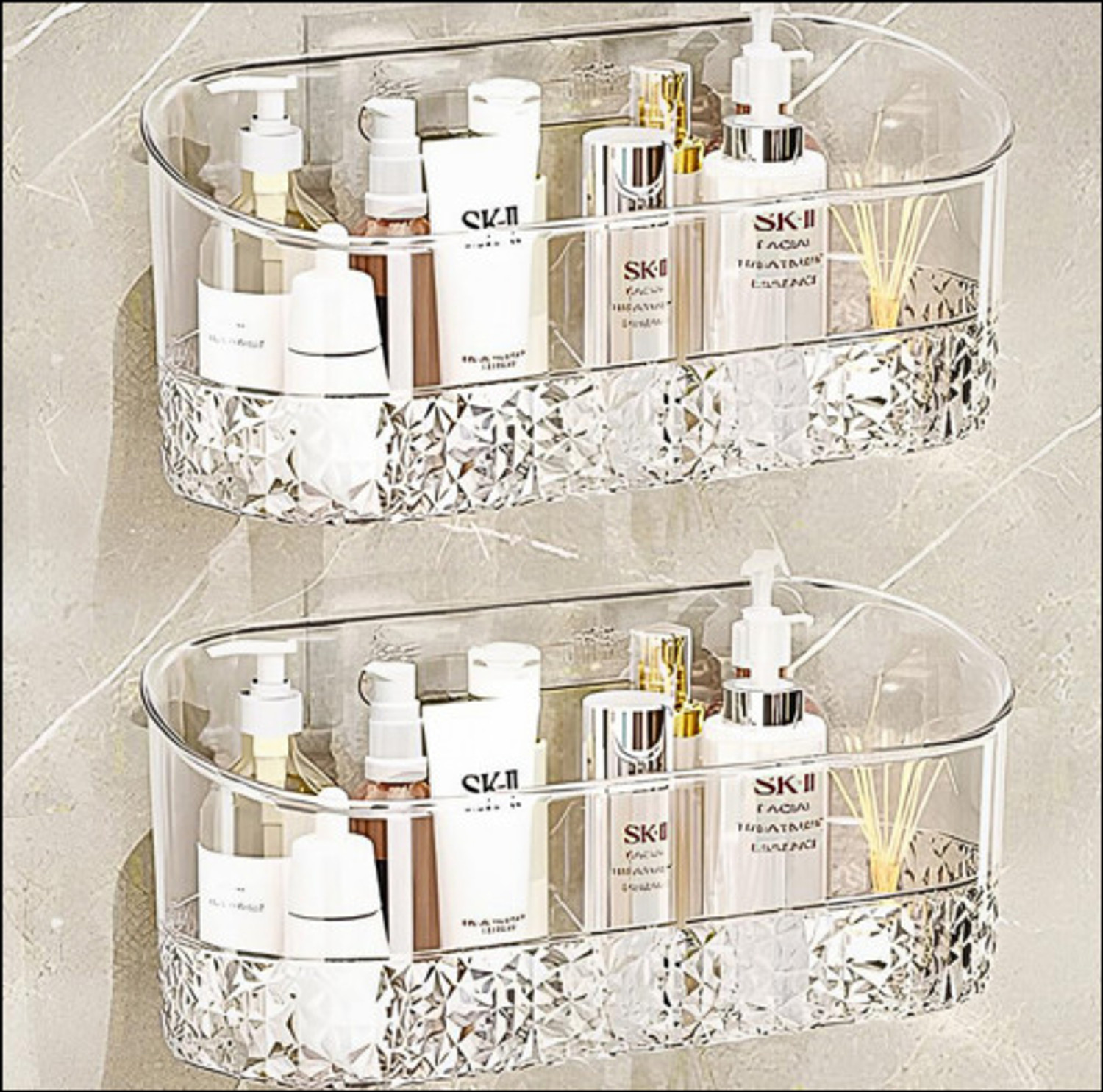 Image of Royal-Pro Bathroom Rack Shelf Self Adhesive Organiser Stand For wall Plastic Wall Shelf