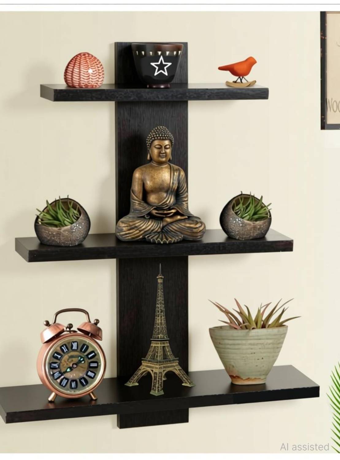 stardecor Brown Tree Patti Mdf Wall Shelf MDF (Medium Density Fib...mo