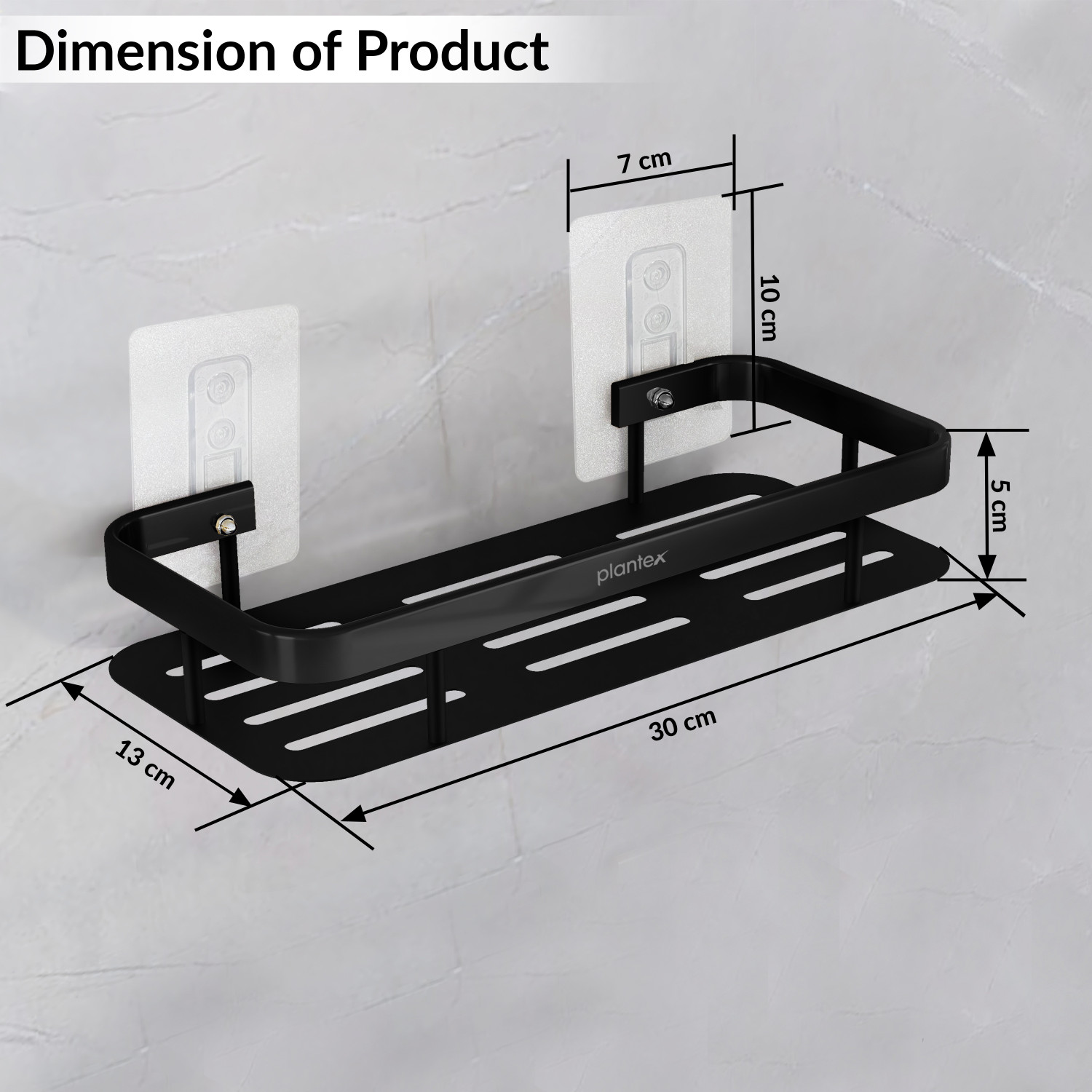 Image of Plantex Shelf for Bathroom /Shelf for Bathroom /Shelf with Self Adhesive Sticker-(12x5in) Aluminium Wall Shelf