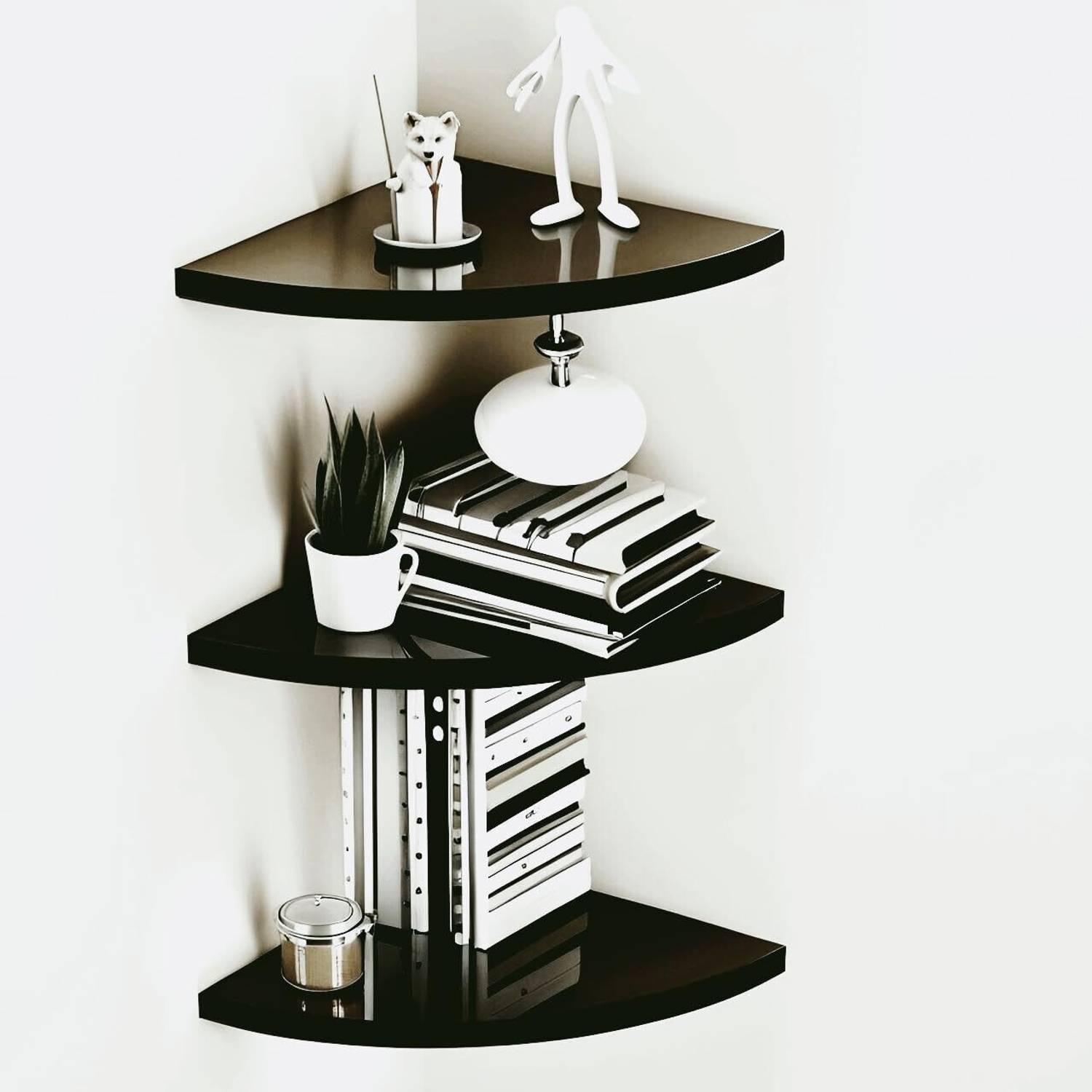 Artival Crafts Wooden MDF Corner Shelf | Space-Saving Wall Mount | Modern & Durable Design MDF (Medium Density Fiber) Wall Shelf