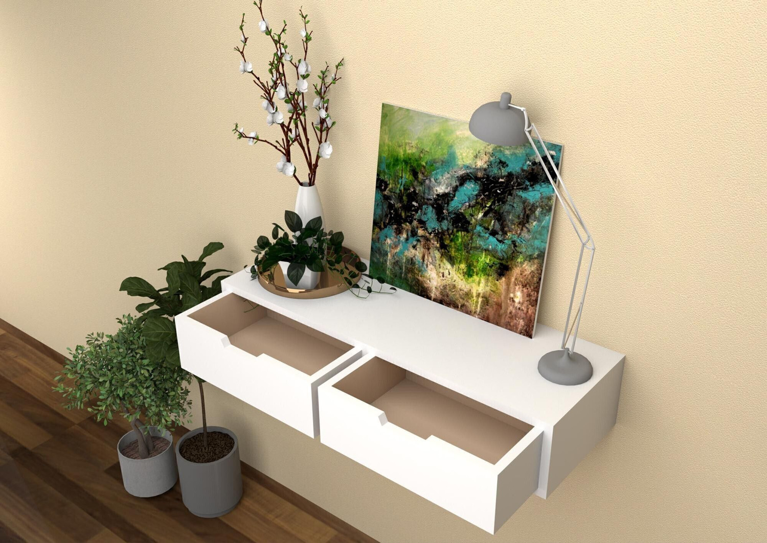 Image of Amaze Shoppee Wall Shelf with Drawer for Living Room , Storage and Home Decorative Items MDF (Medium Density Fiber) Wall Shelf