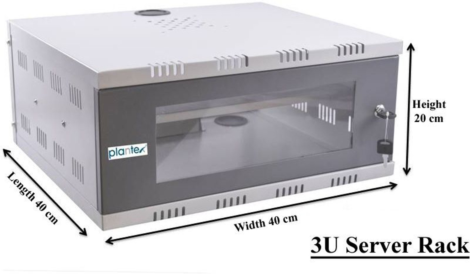 Image of Impulse by Plantex CCTV /DVR /NVR Cabinet Box /Wall Mount with Lock /Server Rack with Power Socket - 3U Iron Wall Shelf