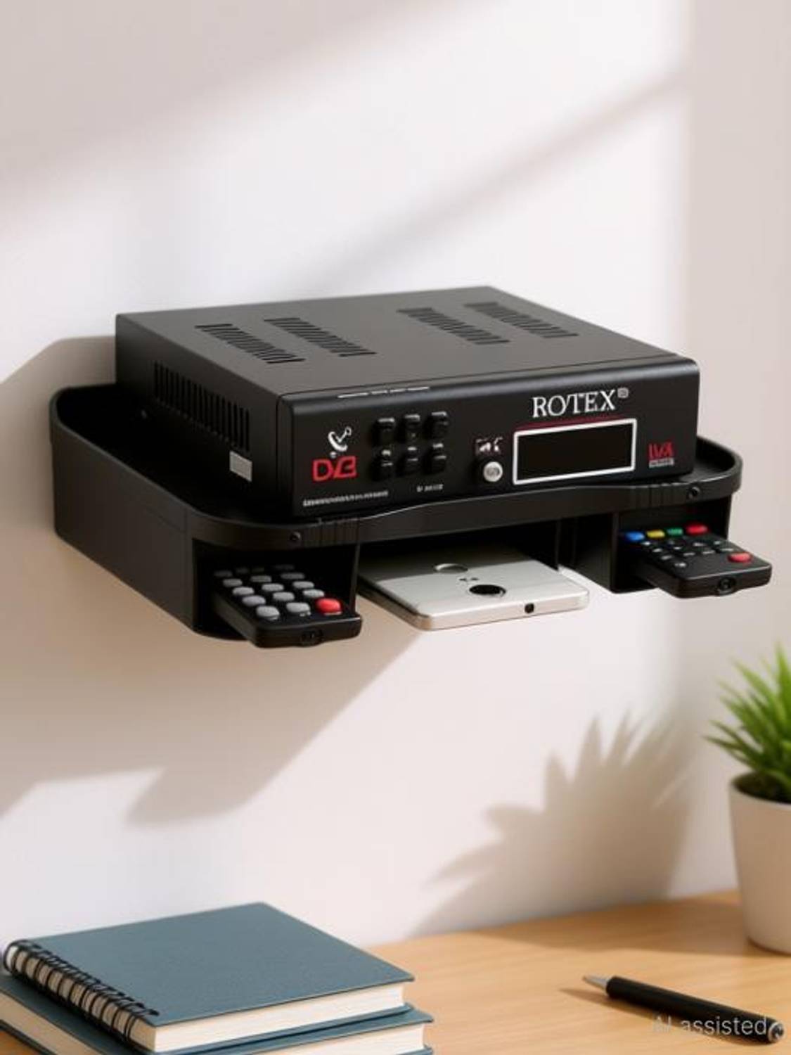 Fivean Set Top Box Wall Mount Stand with Remote Holder - Image 2