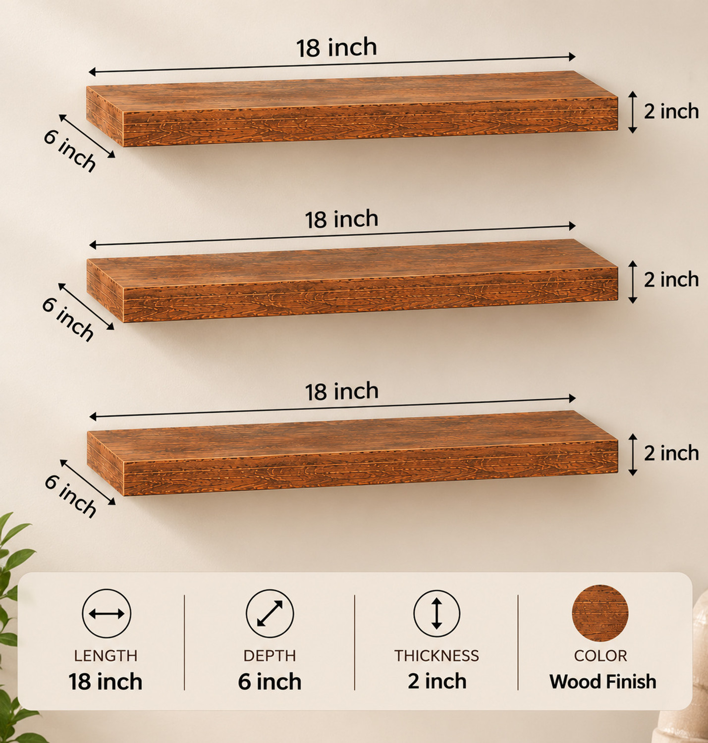 Image of AKOOPAR GLOBAL Wall Shelf Organizer Storage Rack Aluminium Wall Shelf
