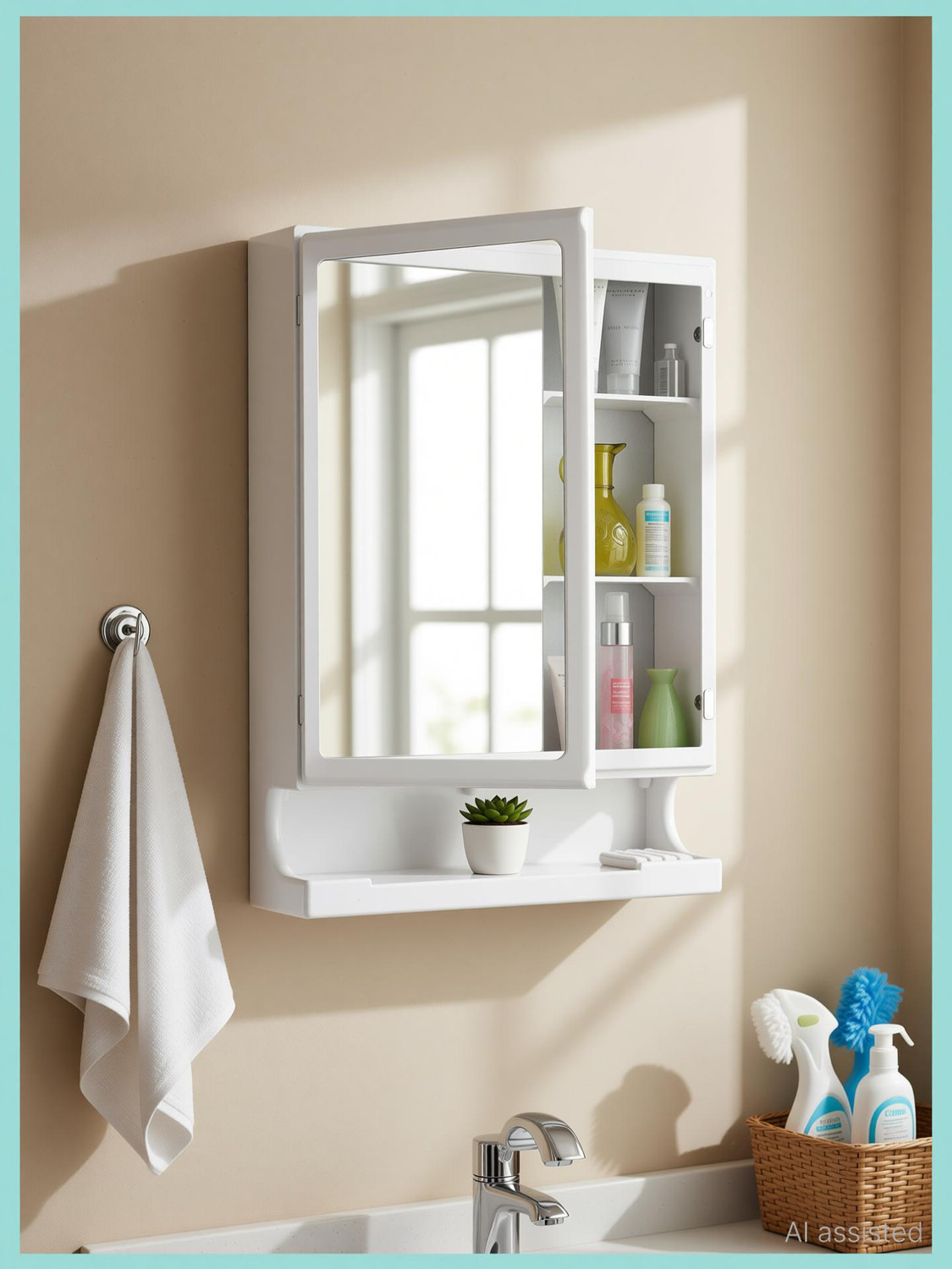 Image of CIPLA PLAST New Look Multipurpose Cabinet | Storage Organiser | Wall Mounted | Polypropylene Wall Shelf