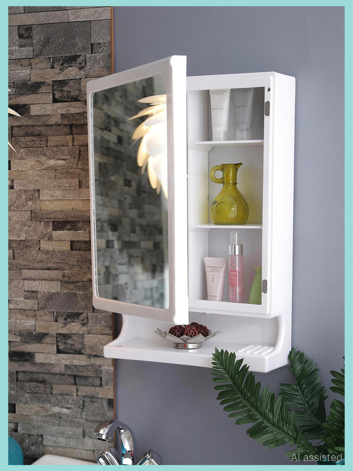 Image of CIPLA PLAST New Look Multipurpose Cabinet | Storage Organiser | Wall Mounted | Polypropylene Wall Shelf