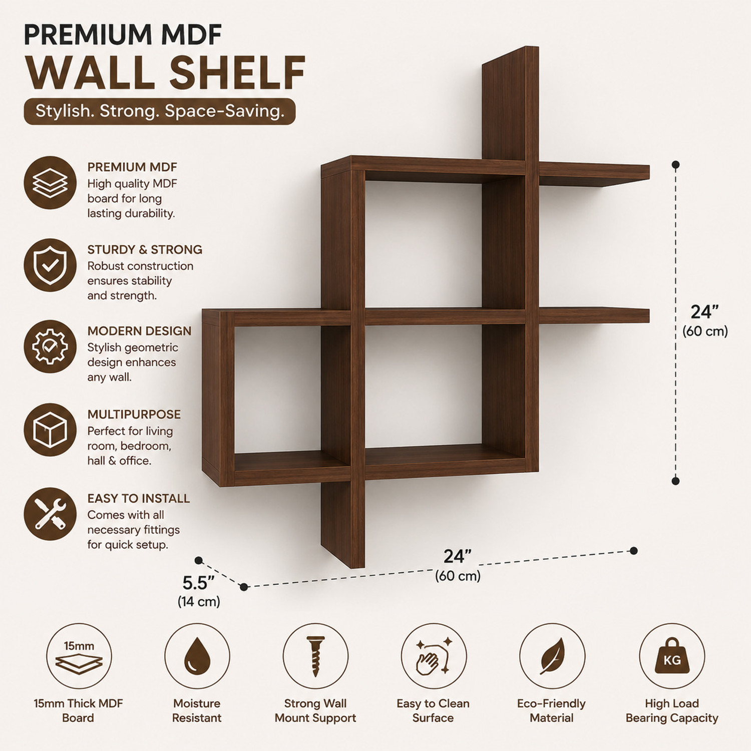 Image of classiconline New Shelves Book Shelf And Decorative Engineered Wood Open Book Shelf