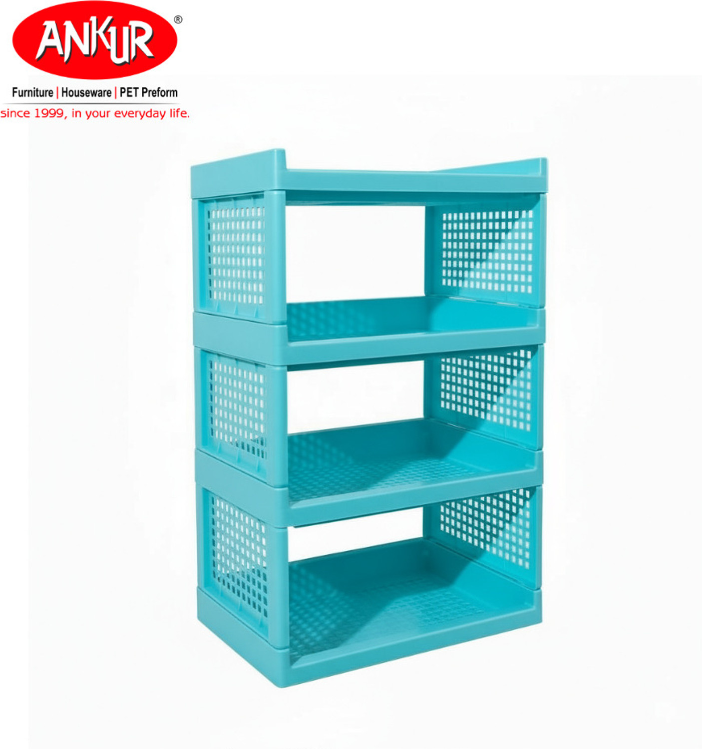 Image of ANKUR Ankur Stacko 4 Tier Plastic Rack Plastic Wall Shelf