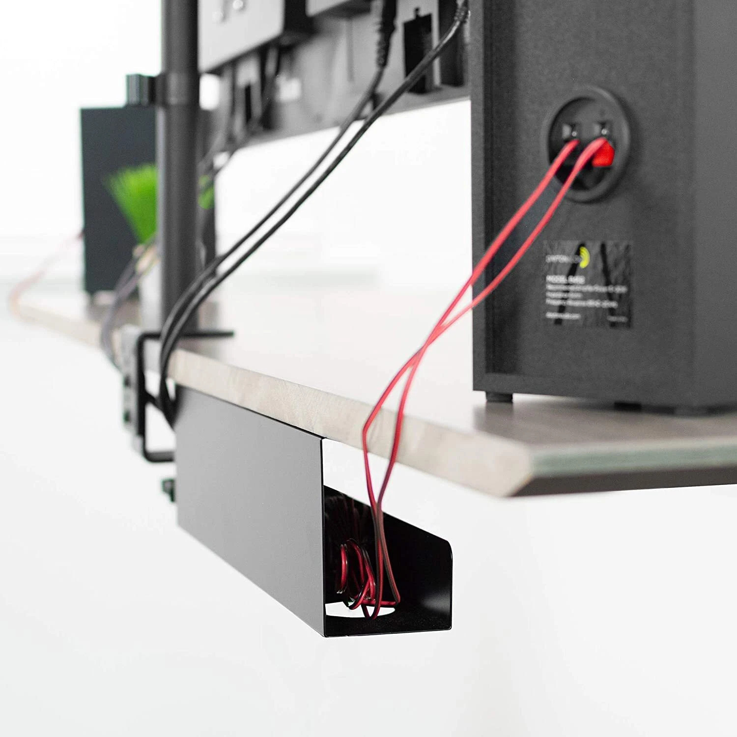 Image of MAXSERA MAXSERA Under Desk Cable Tray for Wire Management Stainless Steel Wall Shelf