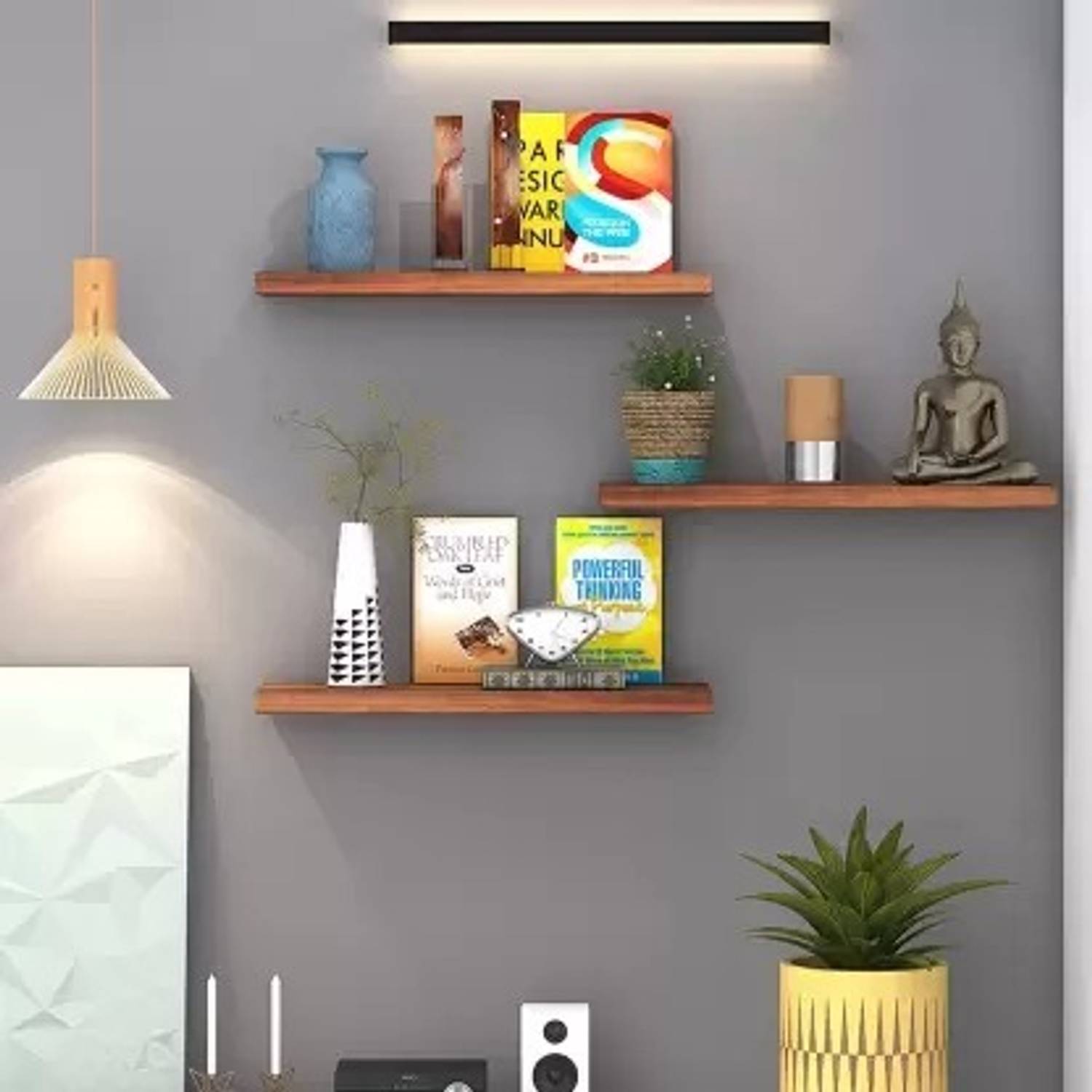 WallHeaven Wall Shelves, Bathroom Shelves Set of 3, with Invisibl