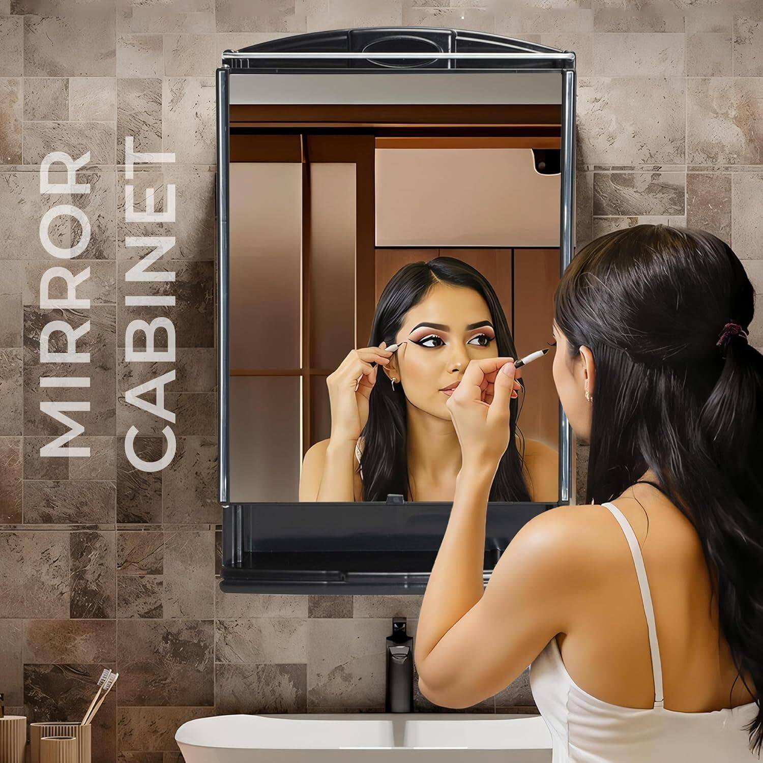 LUPPRA Multipurpose Wall Mounted Storage Cabinet with Mirror - Image 2