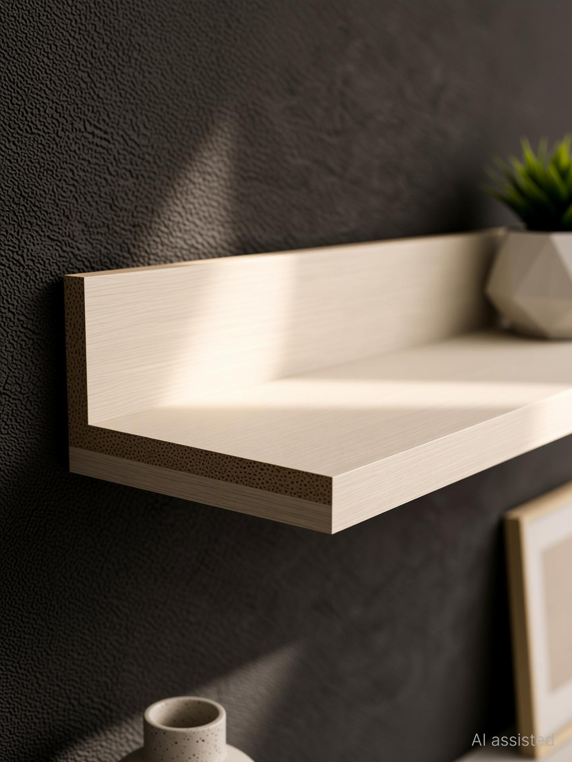Image of Nexwooddecor Wall Mounted Shelf Floating Hanging Shelf for Display and Room Organization Particle Board Wall Shelf (Number of Shelves - 1, White)