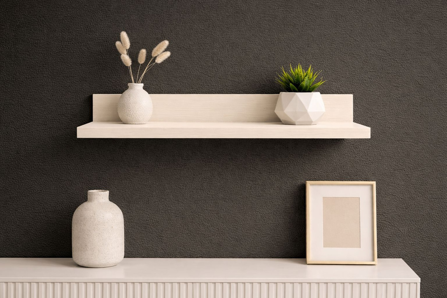 Image of Nexwooddecor Wall Mounted Shelf Floating Hanging Shelf for Display and Room Organization Particle Board Wall Shelf (Number of Shelves - 1, White)