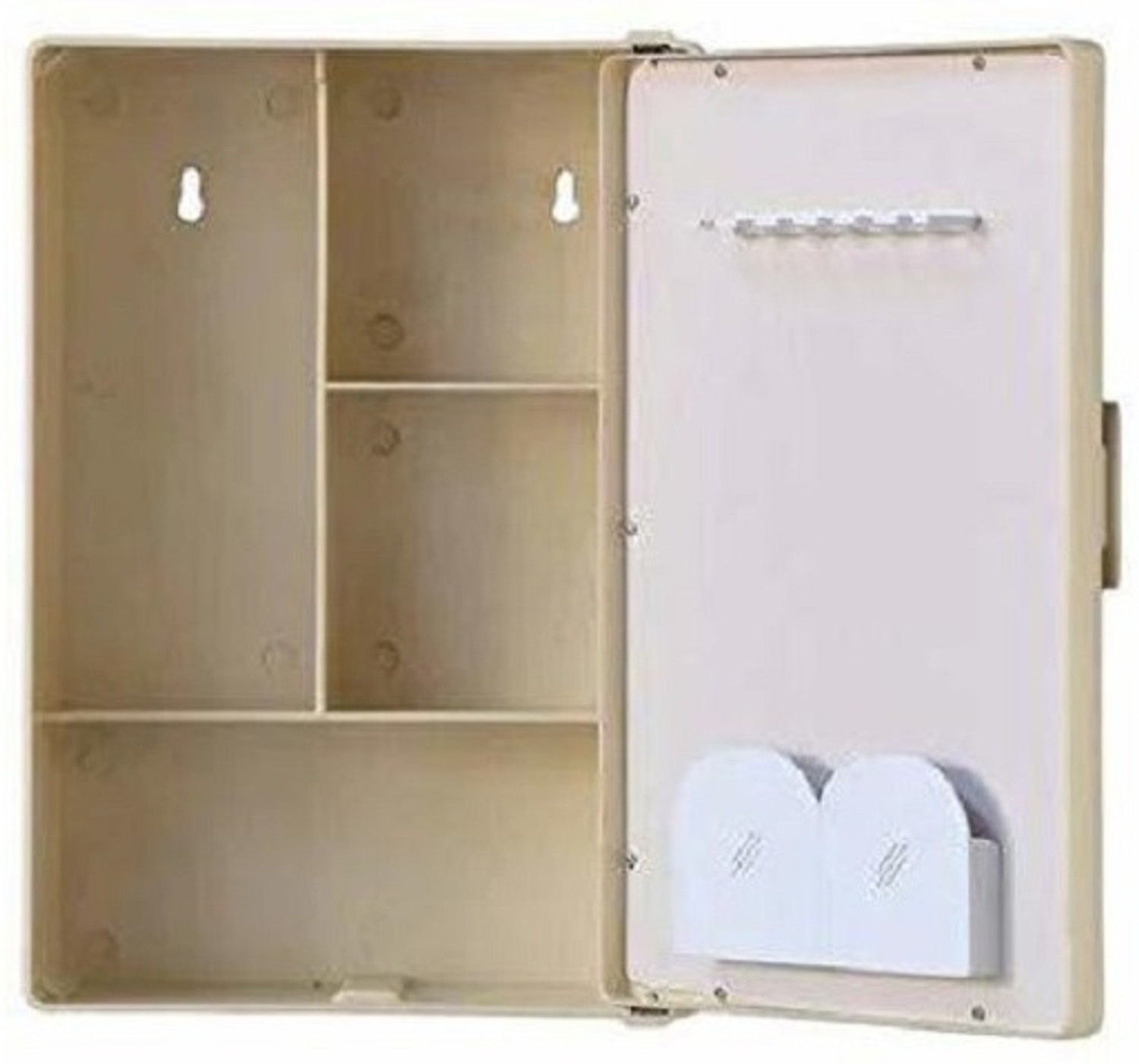 Image of RIYA ENTERPRISE Ivory Plastic Bathroom Cabinet Organizer - 10 Inch Length & Height 14 Inch Plastic Wall Shelf