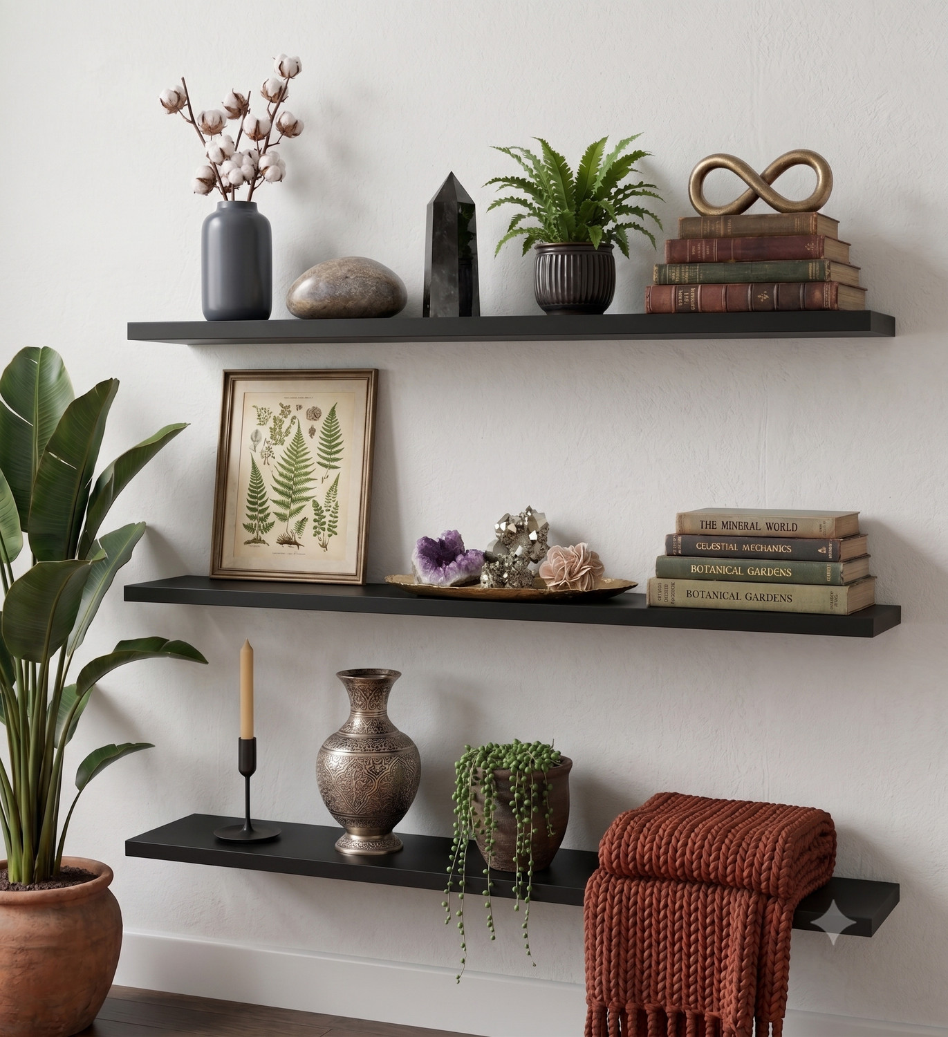 Image of woodinzo Modern Wall Mounted Floating Shelf for Home Decor, Bedroom & Living Room MDF (Medium Density Fiber), Wooden Wall Shelf