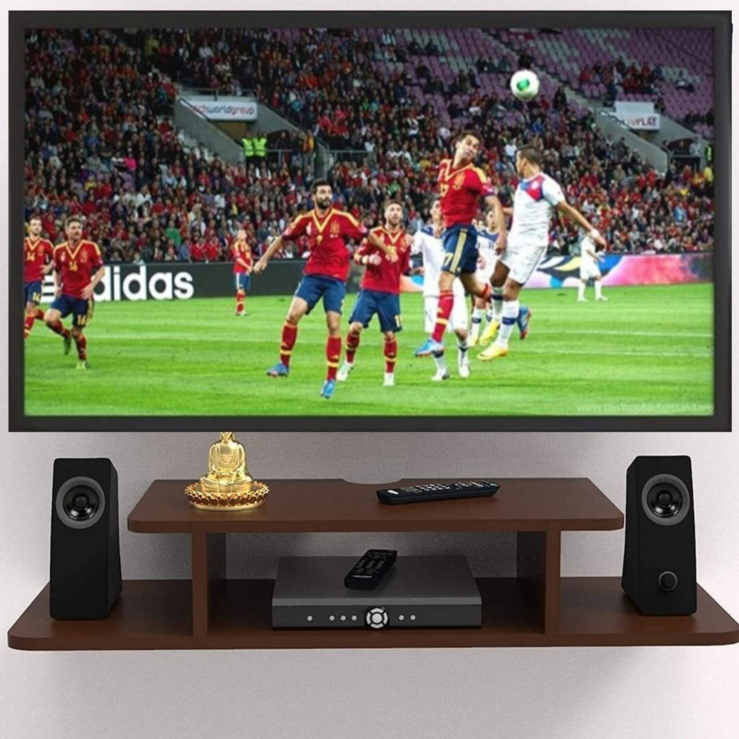 Image of VARS DECOR MDF (Medium Density Fiber) Wall Shelf (Number of Shelves - 1, Brown)