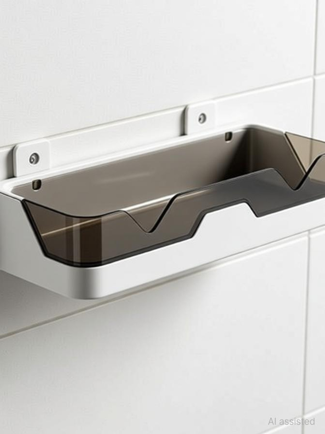 Image of PRIVATECAVE Self-Adhesive Plastic Bathroom Rack, Shelf Organizer, Storage Racks Kitchen Plastic Wall Shelf