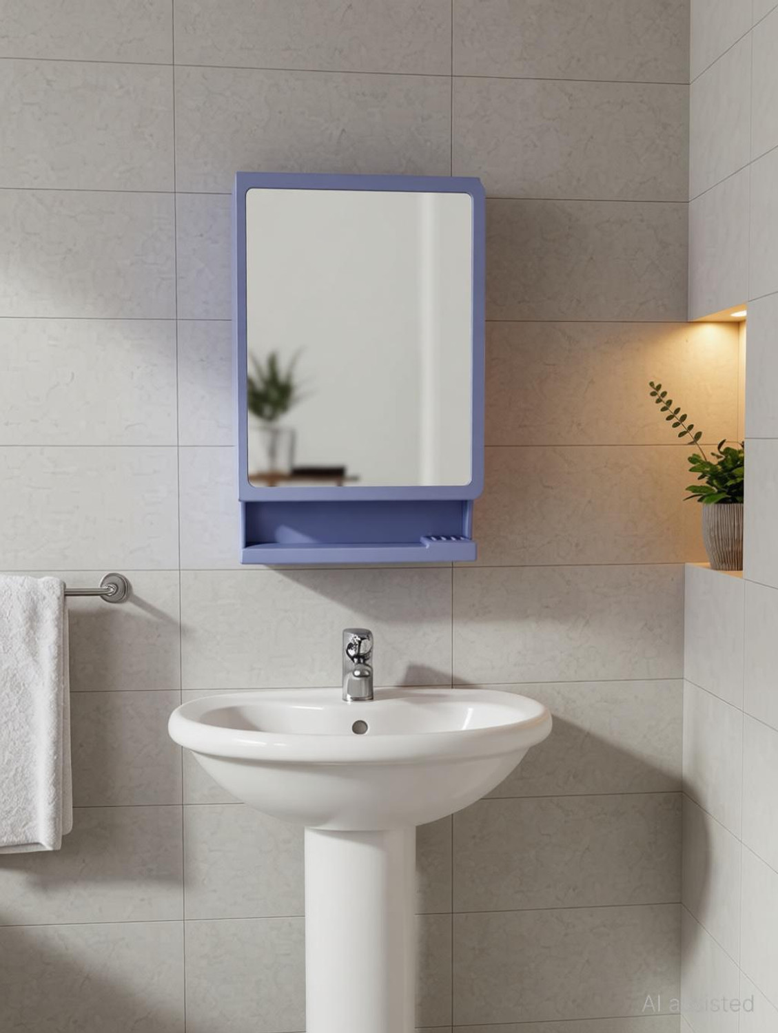 Image of CIPLA PLAST New Look Multipurpose Cabinet | Strong Plastic Bathroom Shelves Wall Mounted | Polypropylene Wall Shelf