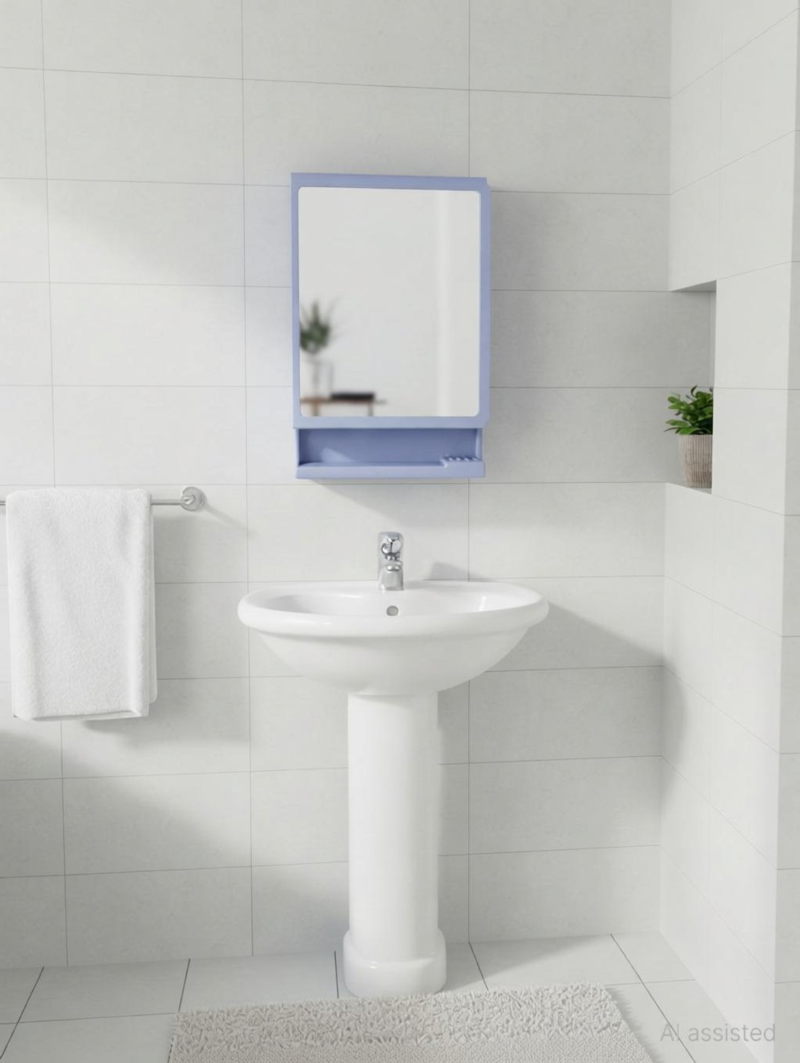 Image of CIPLA PLAST New Look Multipurpose Cabinet | Strong Plastic Bathroom Shelves Wall Mounted | Polypropylene Wall Shelf