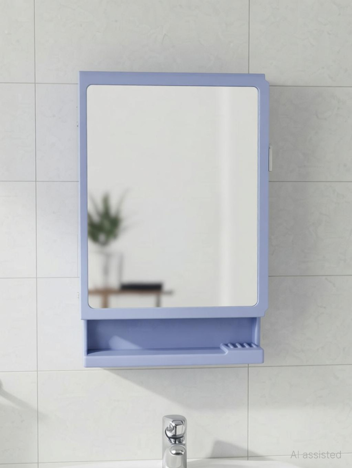Image of CIPLA PLAST New Look Multipurpose Cabinet | Strong Plastic Bathroom Shelves Wall Mounted | Polypropylene Wall Shelf