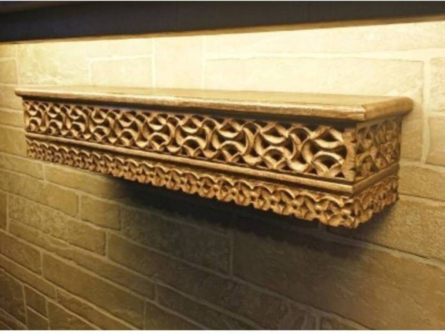 ONLINECRAFTS Wooden wall mount floating carving bracket for livin