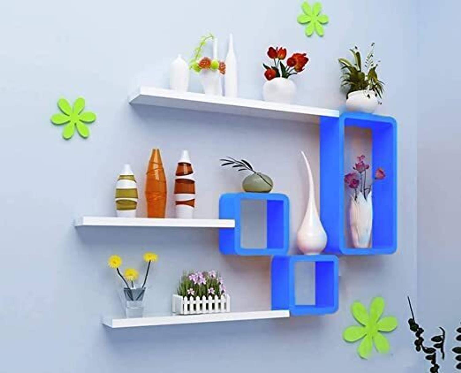 CraftOnline Set of 3 Cube Shelves, Rectangle Wall Shelf, 3 Cube W