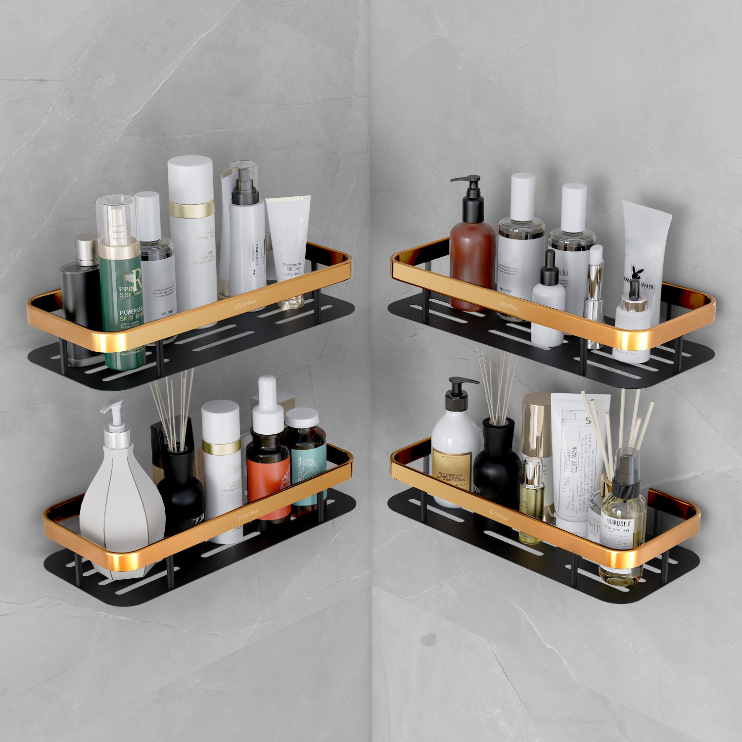 Image of Plantex Aluminium, Stainless Steel Wall Shelf