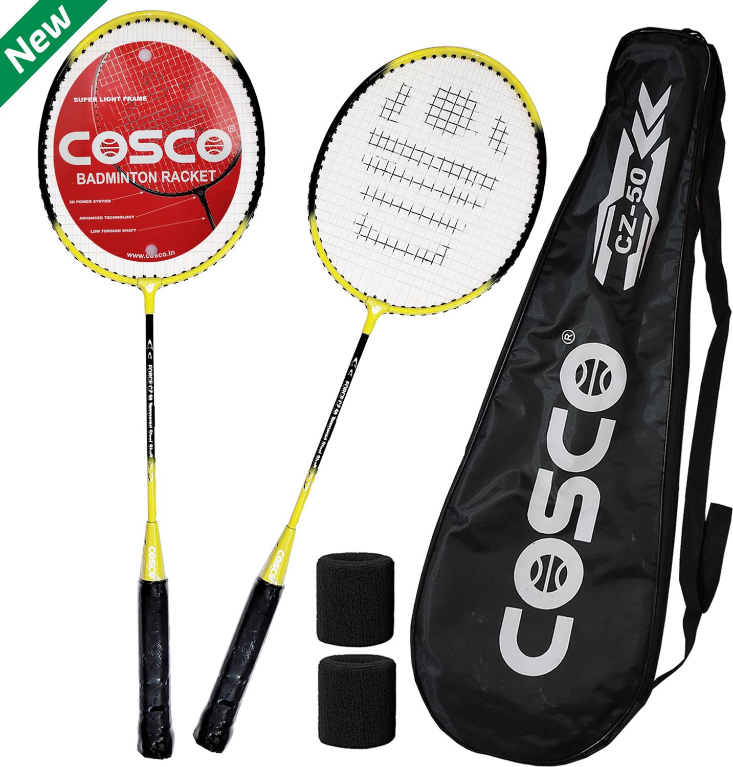 COSCO CZ-50 FORCE (3D POWER SYSTEM) Yellow, Black Strung Badminton