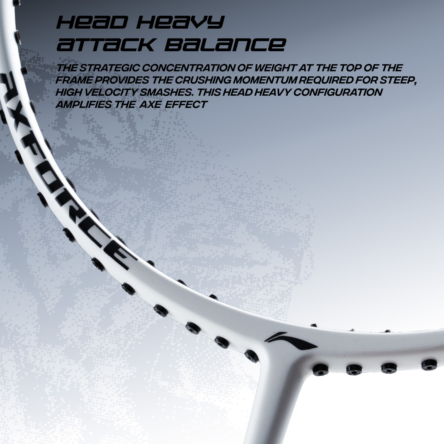 Image of LI-NING Axforce Tiger Strung Badminton Racquet for Professional Players White Strung Badminton Racquet
