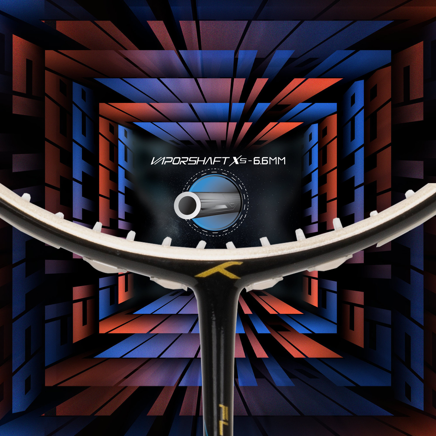 Image of Hundred Flutter S Zoom Superior Wingshot Technology Black, Gold Strung Badminton Racquet