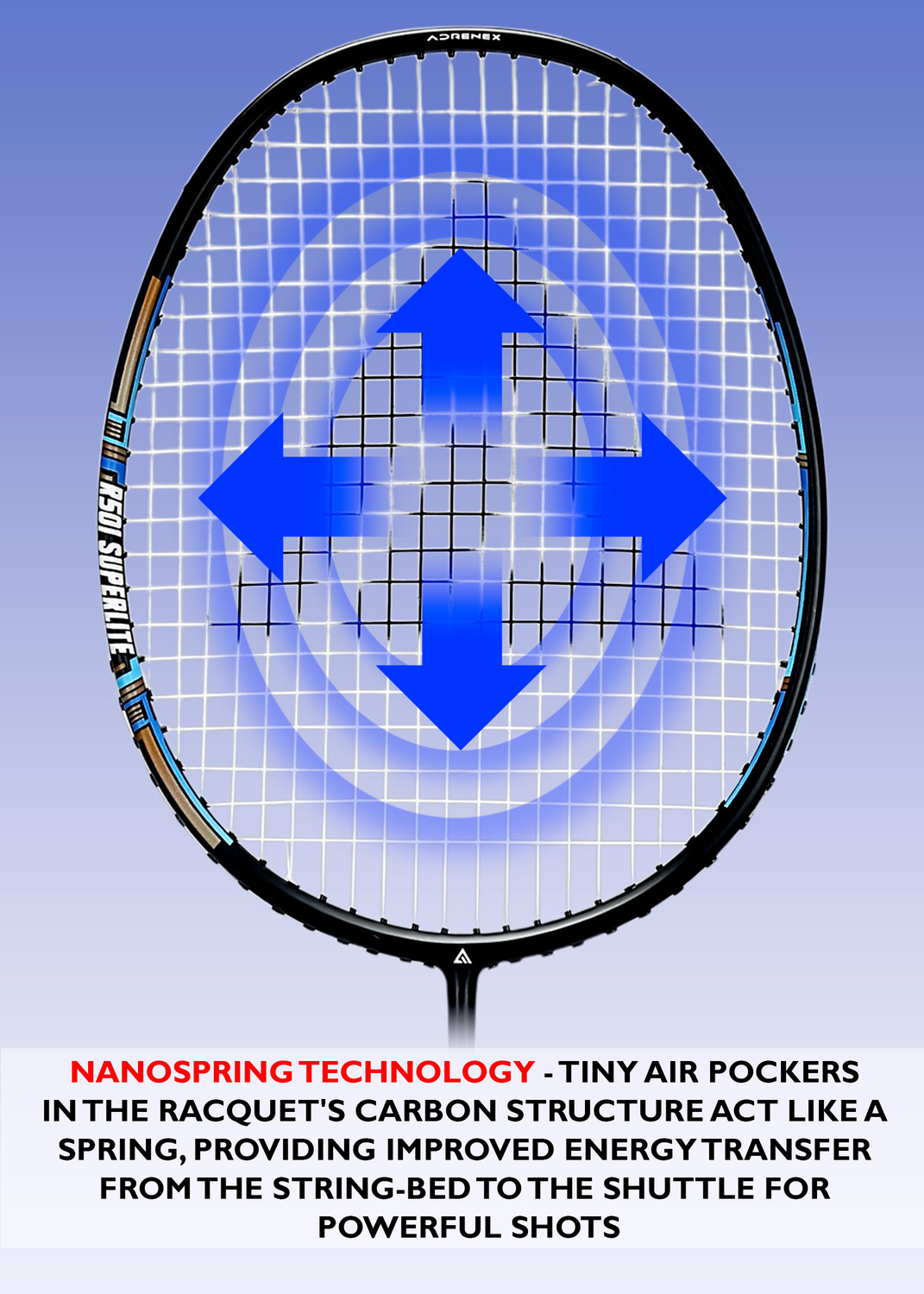 Image of Adrenex by Flipkart R 501 Superlite Black Strung Badminton Racquet