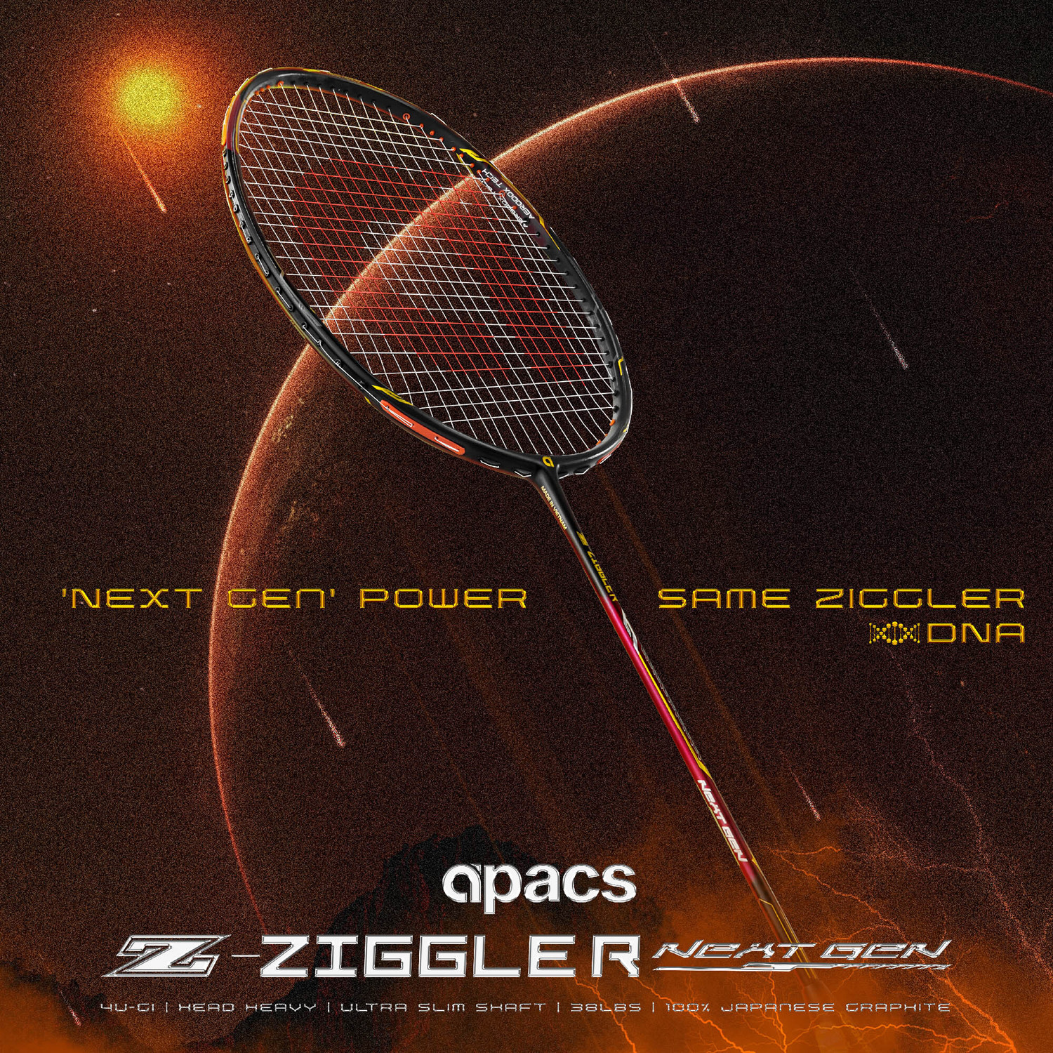 Image of apacs Z-Ziggler Next Gen Multicolor Unstrung Badminton Racquet