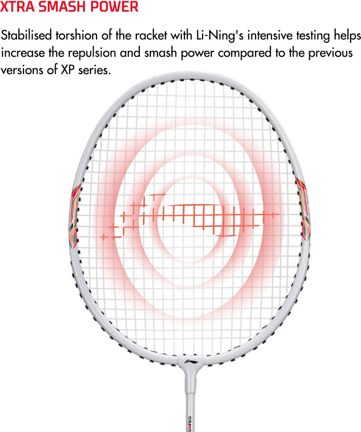 LI-NING Smash XP 90 IV (Set of 2) White/Silver Badminton Pack of 2 - Image 4