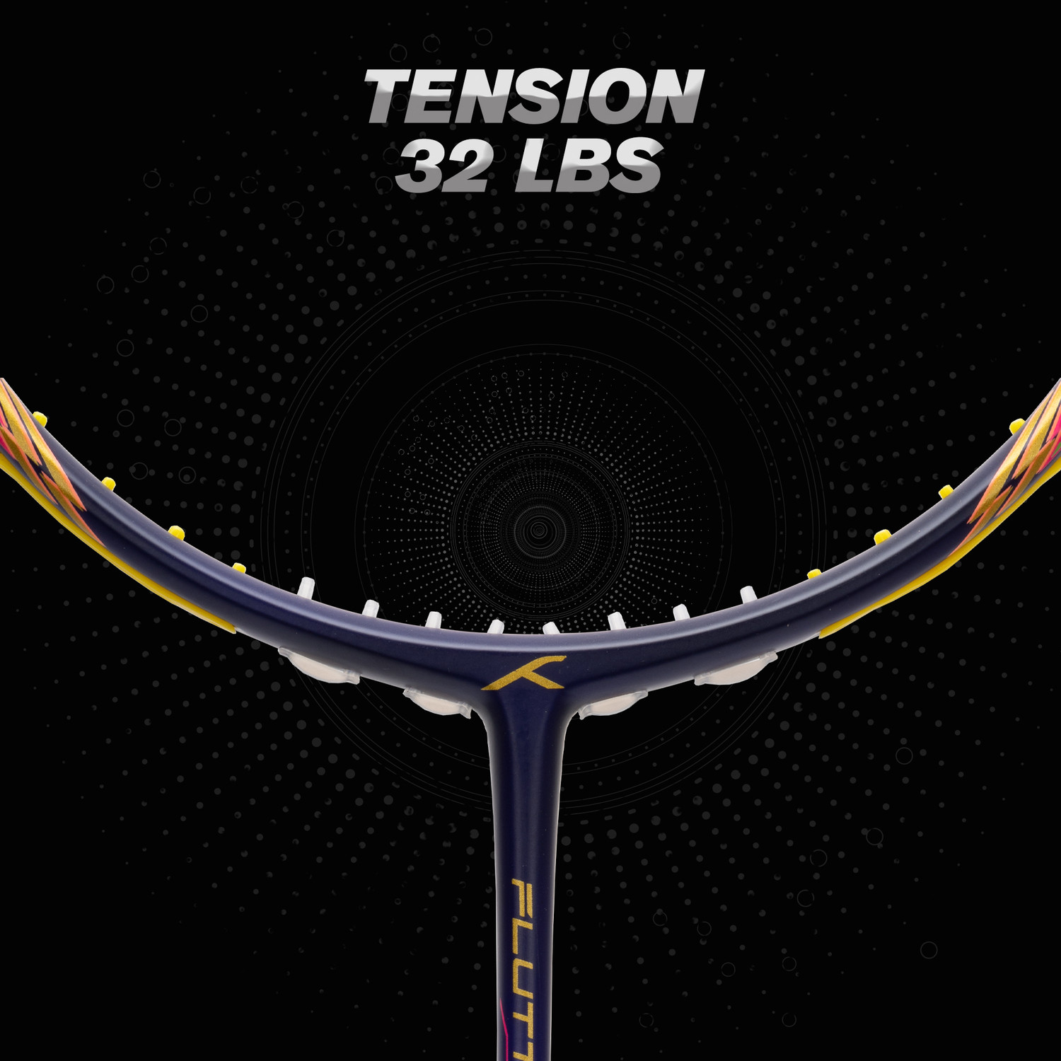 Image of Hundred Flutter S Ctrl Superior Control Slim Shaft Blue, Yellow Strung Badminton Racquet