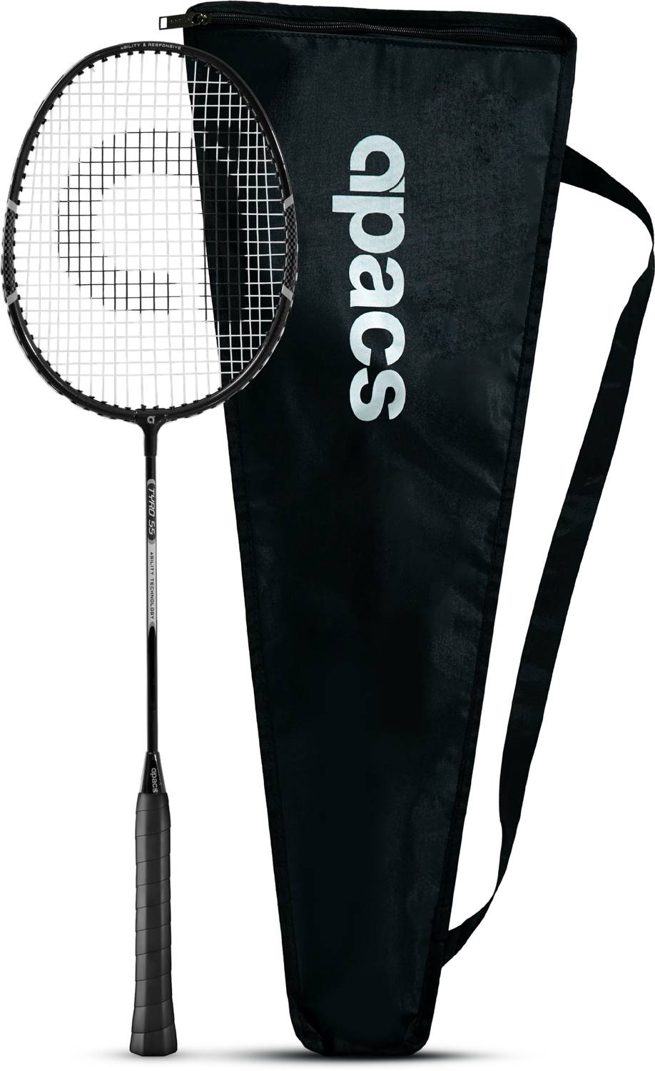 apacs Tyro 55 Black Strung Badminton Racquet