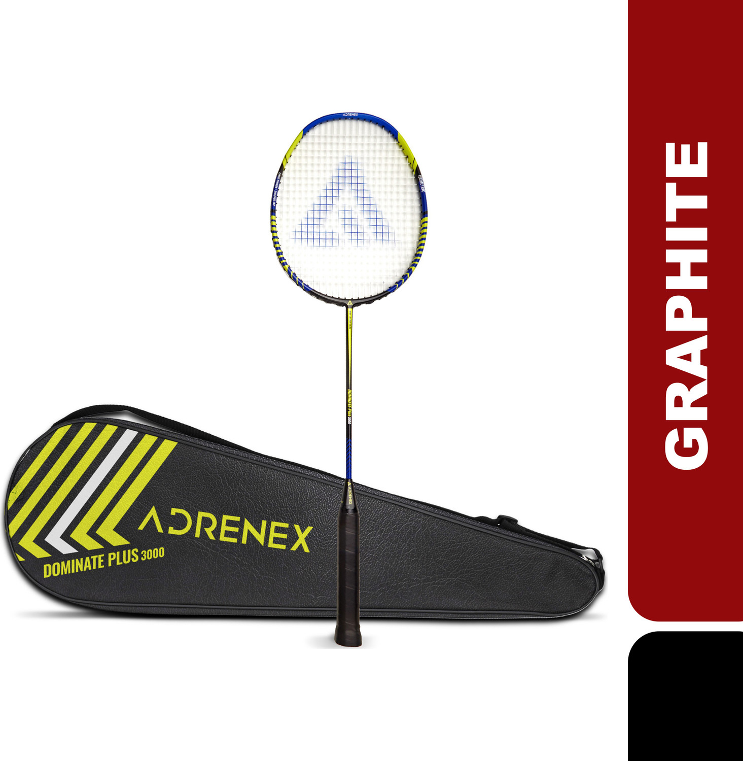 Image of Adrenex by Flipkart Dominate Plus 3000 Graphite Multicolor Strung Badminton Racquet