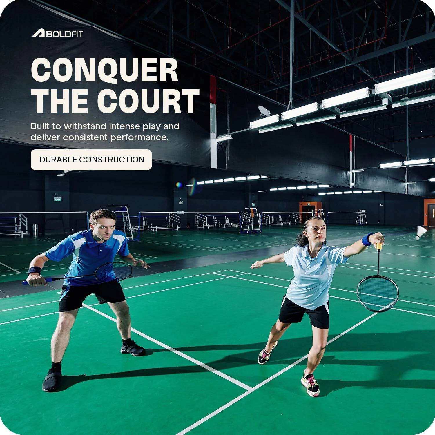 BOLDFIT Blue Badminton Racquet with Cover - Image 5