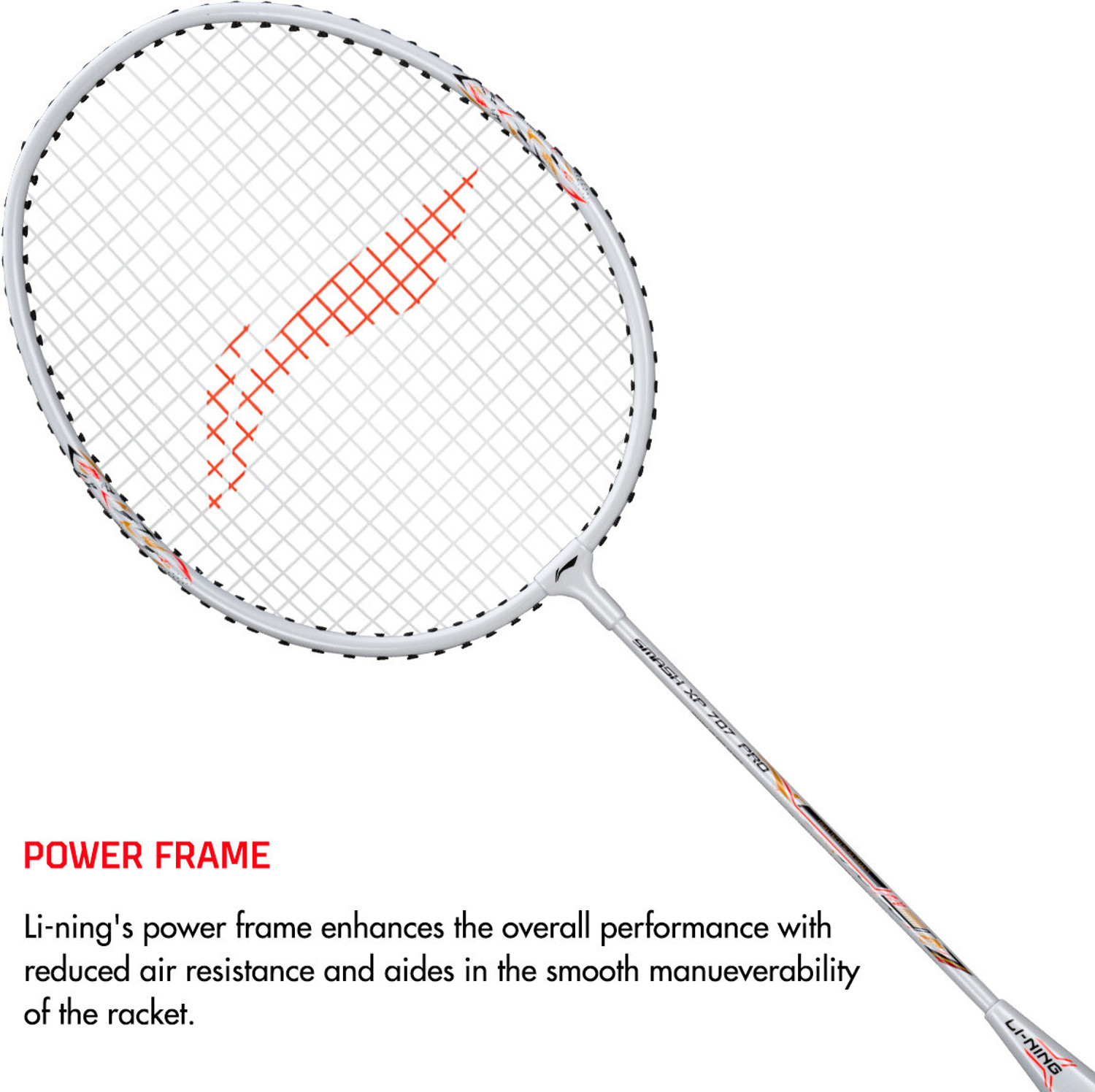 Image of LI-NING Smash-XP-707 Pro Badminton Racket (Set of 1 + 1 Full Cover) Multicolor Strung Badminton Racquet