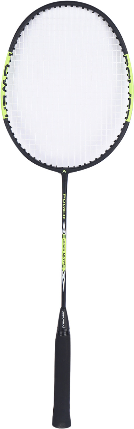 Image of ArrowMax Jointless Badminton Racket Light Weight Aluminium Black, Green Strung Badminton Racquet (Pack of: 1, 84 g)