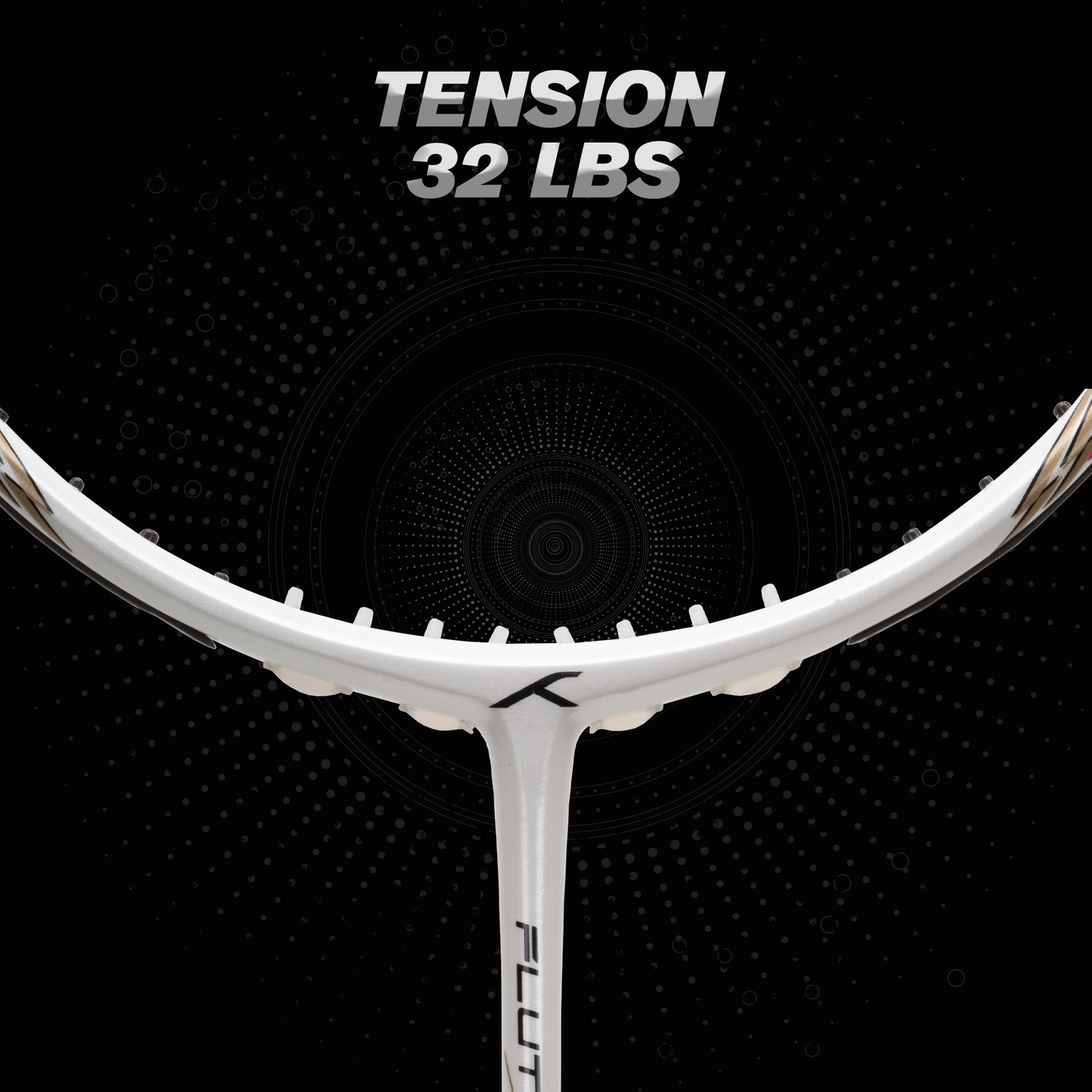 Image of Hundred Flutter S Ctrl Superior Control Slim Shaft White, Black Strung Badminton Racquet
